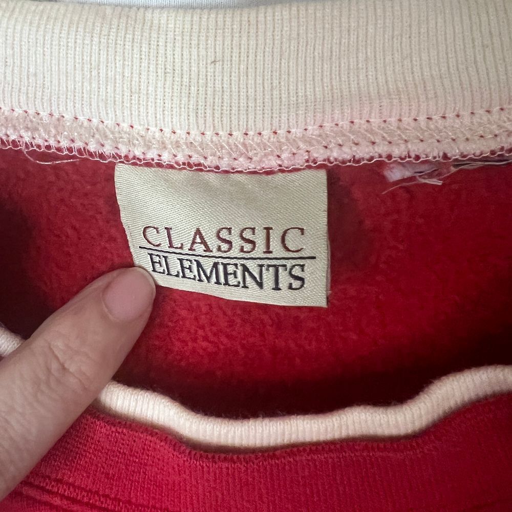 Vintage Womens Classic Elements Granny Christmas Snowman Sweatshirt Red L Large‎ - Picture 3 of 4